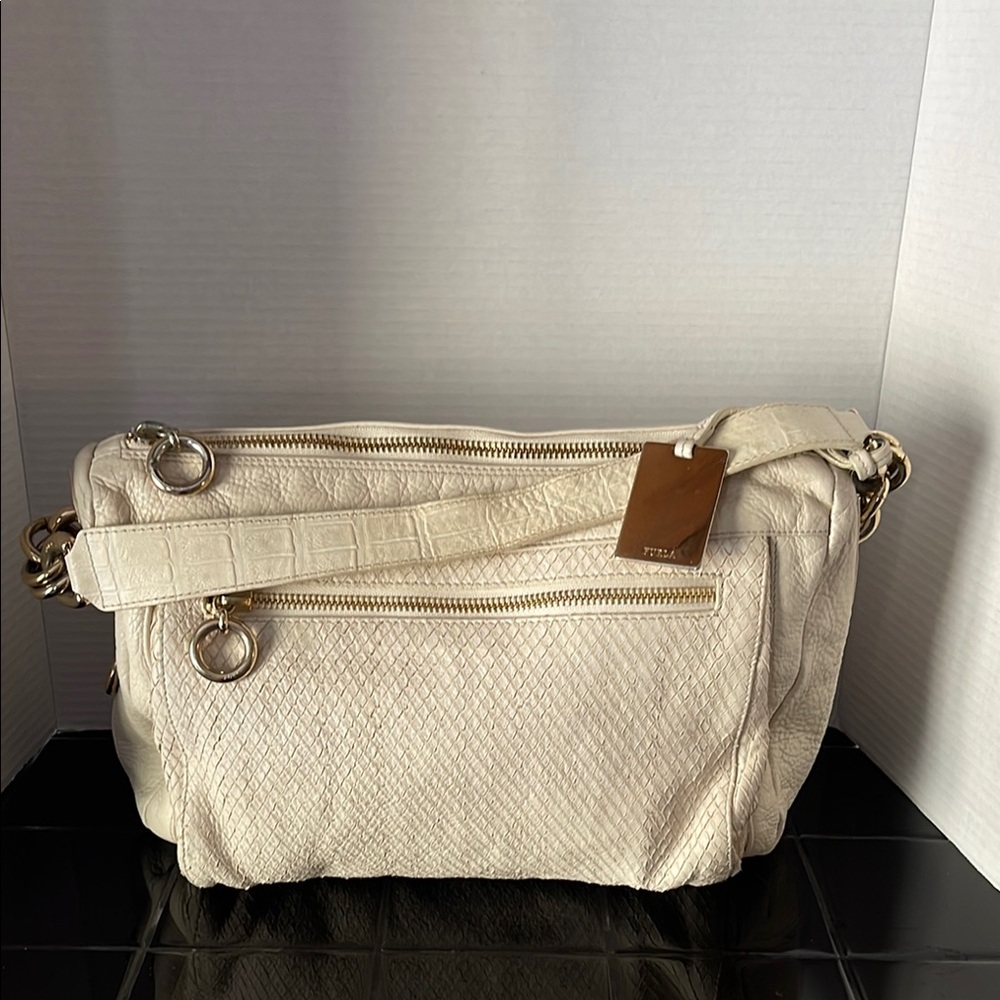 Furla Off White Leather Bag